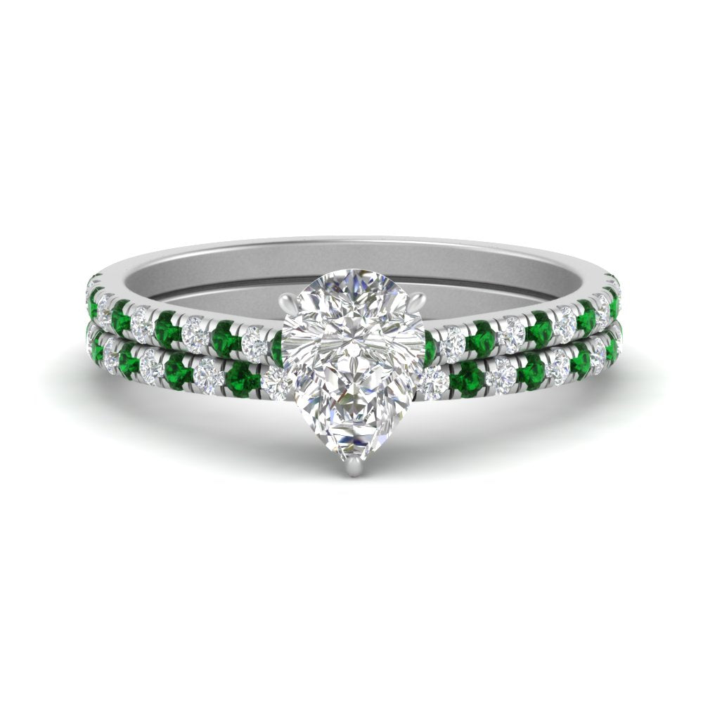 french-pave-pear-petite-emerald-wedding-ring-set-in-FD9918PEGEMGRANGLE3-NL-WG-B1