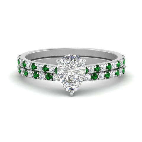 french-pave-pear-petite-emerald-wedding-ring-set-in-FD9918PEGEMGRANGLE3-NL-WG-B1