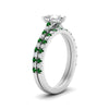 Load image into Gallery viewer, french-pave-pear-petite-emerald-wedding-ring-set-in-FD9918PEGEMGRANGLE3-NL-WG-B1