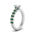 Load image into Gallery viewer, french-pave-pear-petite-emerald-wedding-ring-set-in-FD9918PEGEMGRANGLE3-NL-WG-B1
