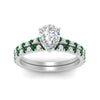 Load image into Gallery viewer, french-pave-pear-petite-emerald-wedding-ring-set-in-FD9918PEGEMGRANGLE3-NL-WG-B1