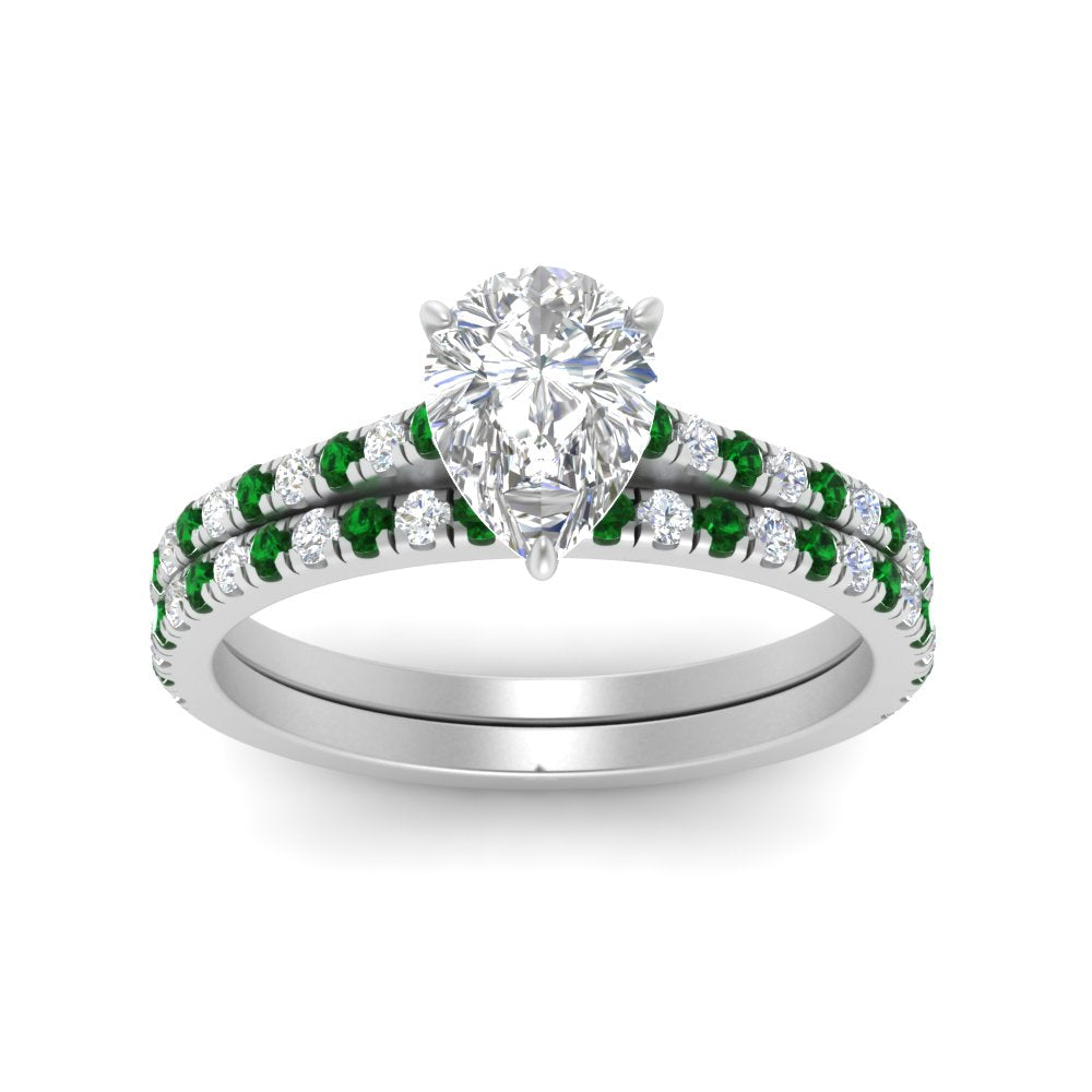 french-pave-pear-petite-emerald-wedding-ring-set-in-FD9918PEGEMGRANGLE3-NL-WG-B1
