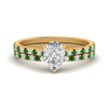 Load image into Gallery viewer, french-pave-pear-petite-emerald-wedding-ring-set-in-FD9918PEGEMGRANGLE3-NL-YG-B1