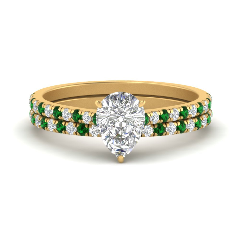 french-pave-pear-petite-emerald-wedding-ring-set-in-FD9918PEGEMGRANGLE3-NL-YG-B1