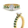 Load image into Gallery viewer, french-pave-pear-petite-emerald-wedding-ring-set-in-FD9918PEGEMGRANGLE3-NL-YG-B1