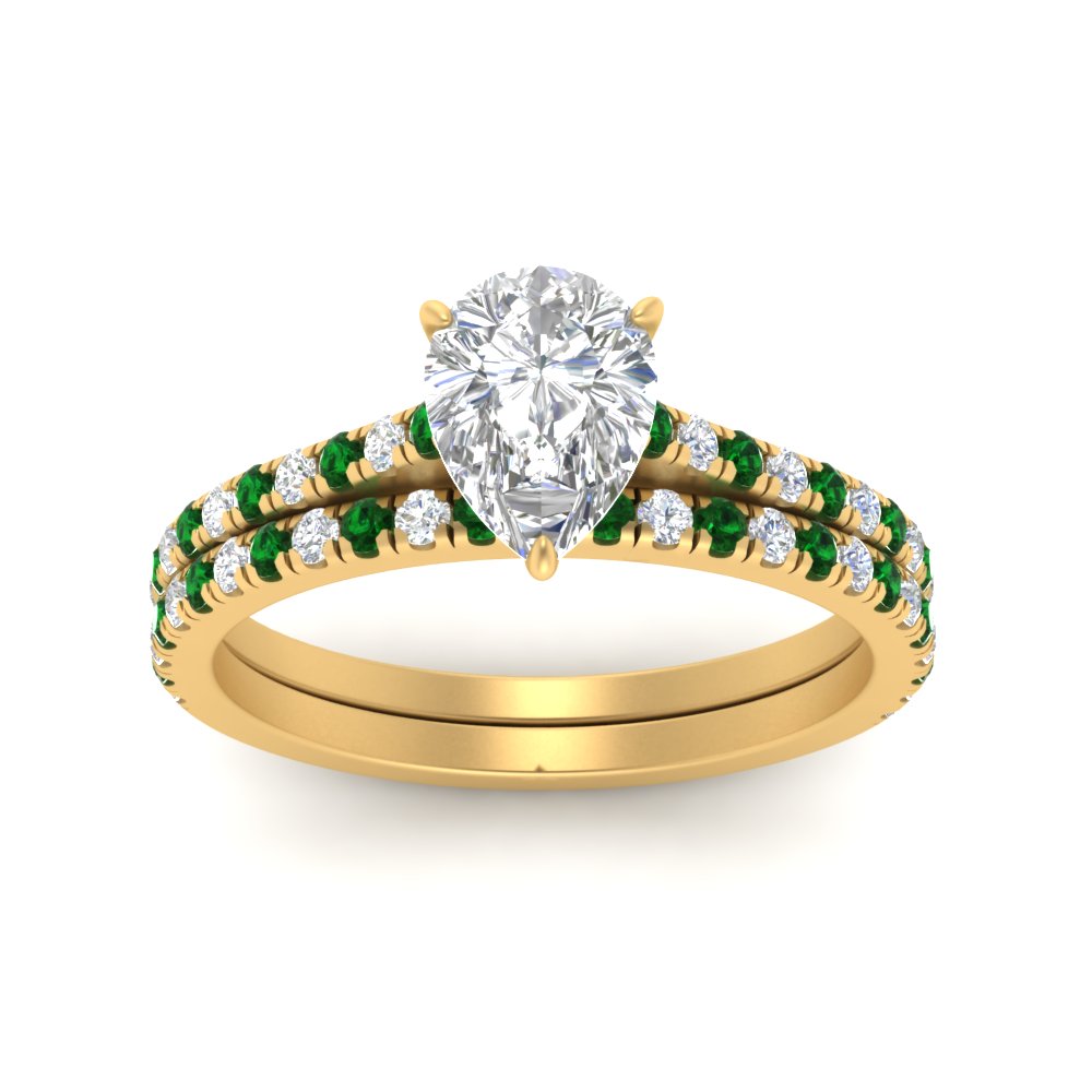french-pave-pear-petite-emerald-wedding-ring-set-in-FD9918PEGEMGRANGLE3-NL-YG-B1