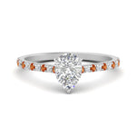 Load image into Gallery viewer, french-pave-pear-petite-orange-sapphire-engagement-ring-in-FD9918PERGSAORANGLE3-NL-WG
