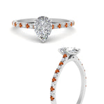Load image into Gallery viewer, french-pave-pear-petite-orange-sapphire-engagement-ring-in-FD9918PERGSAORANGLE3-NL-WG
