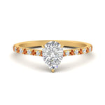 Load image into Gallery viewer, french-pave-pear-petite-orange-sapphire-engagement-ring-in-FD9918PERGSAORANGLE3-NL-YG
