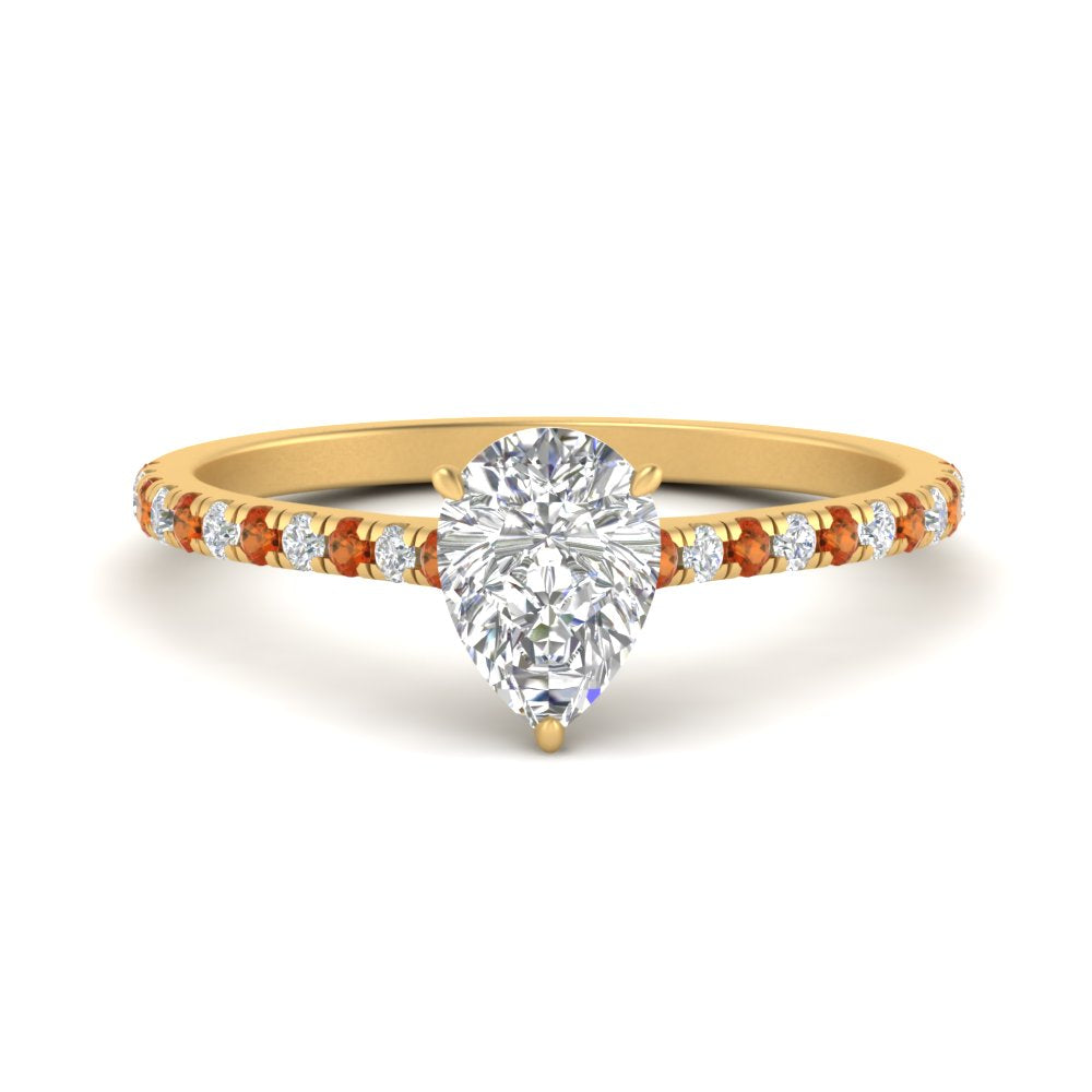 french-pave-pear-petite-orange-sapphire-engagement-ring-in-FD9918PERGSAORANGLE3-NL-YG