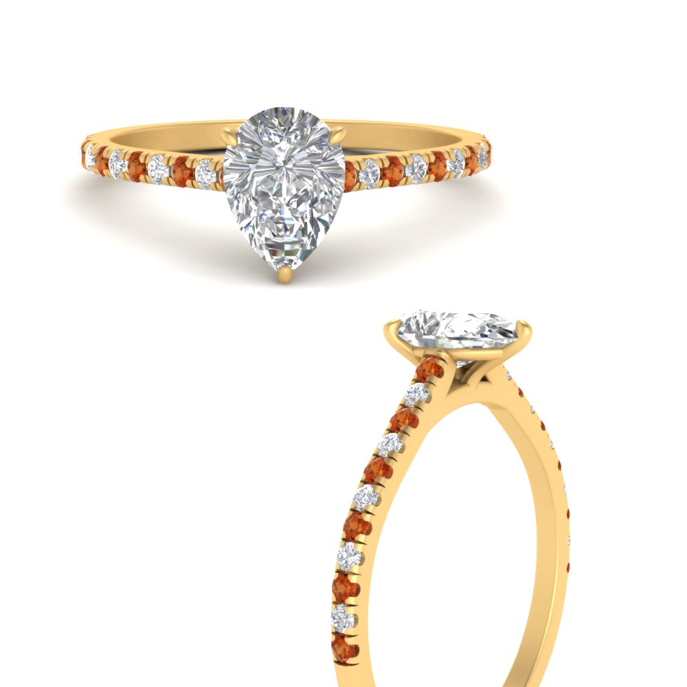 french-pave-pear-petite-orange-sapphire-engagement-ring-in-FD9918PERGSAORANGLE3-NL-YG