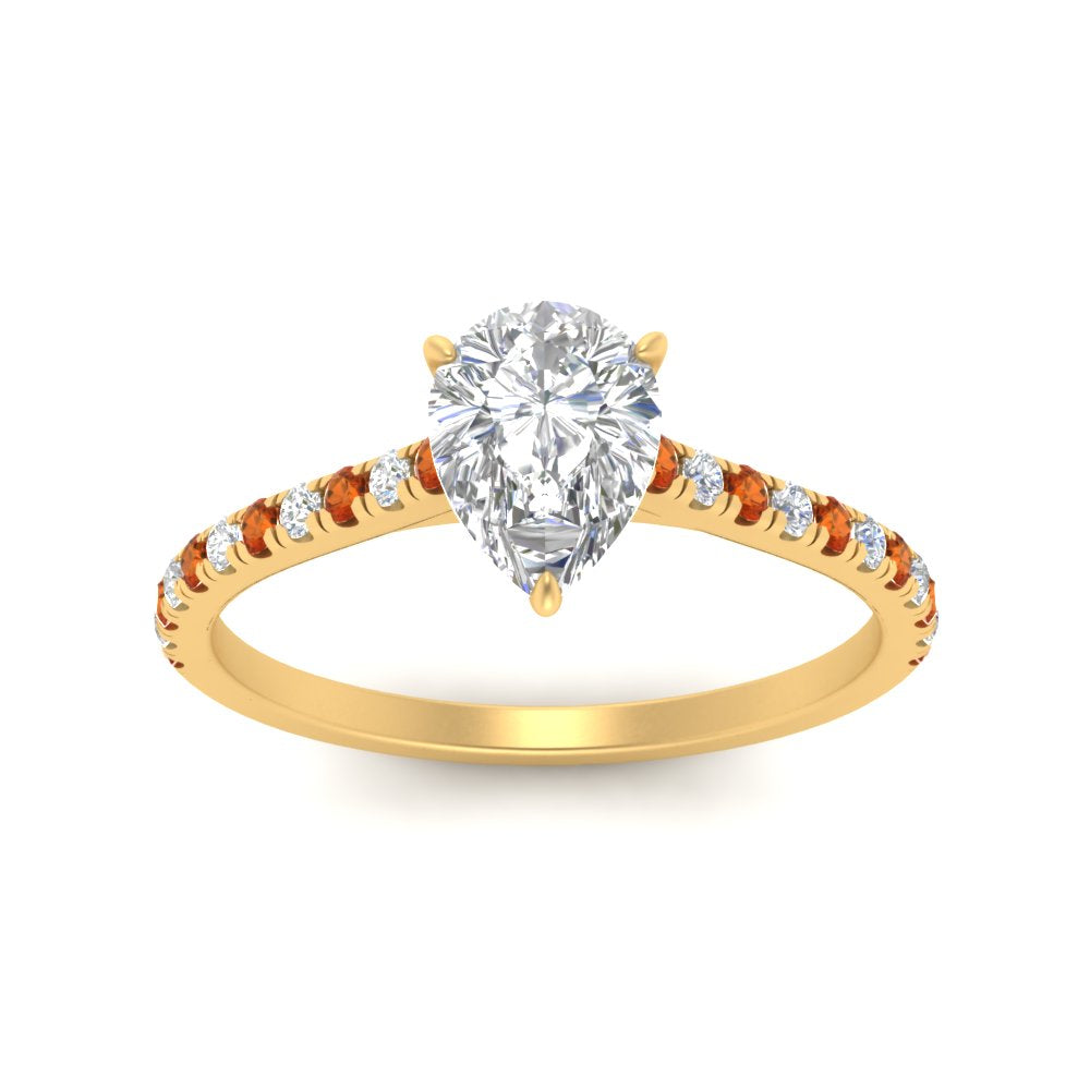 french-pave-pear-petite-orange-sapphire-engagement-ring-in-FD9918PERGSAORANGLE3-NL-YG