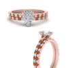 Load image into Gallery viewer, french-pave-pear-petite-orange-sapphire-wedding-ring-set-in-FD9918PEGSAORANGLE3-NL-RG-B1