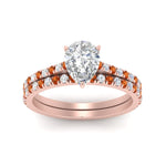 Load image into Gallery viewer, french-pave-pear-petite-orange-sapphire-wedding-ring-set-in-FD9918PEGSAORANGLE3-NL-RG-B1
