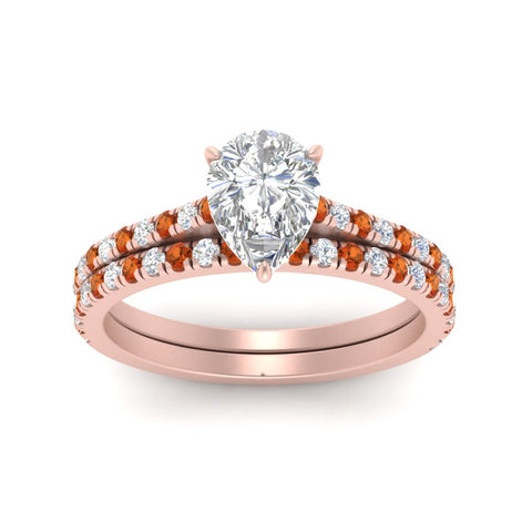 french-pave-pear-petite-orange-sapphire-wedding-ring-set-in-FD9918PEGSAORANGLE3-NL-RG-B1