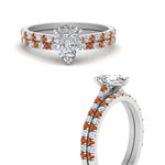 Load image into Gallery viewer, french-pave-pear-petite-orange-sapphire-wedding-ring-set-in-FD9918PEGSAORANGLE3-NL-WG-B1
