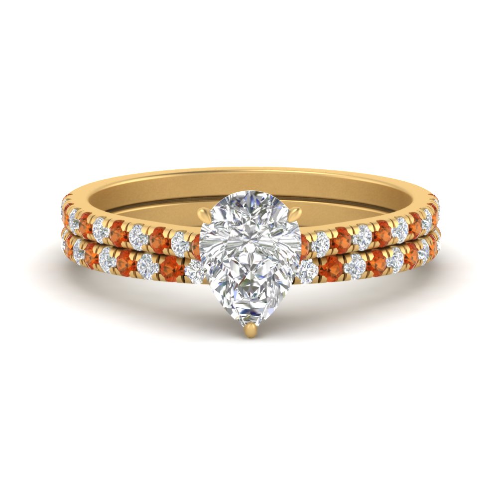 french-pave-pear-petite-orange-sapphire-wedding-ring-set-in-FD9918PEGSAORANGLE3-NL-YG-B1