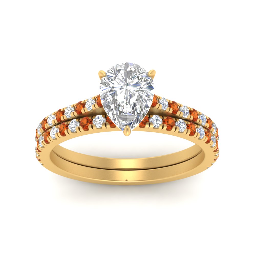 french-pave-pear-petite-orange-sapphire-wedding-ring-set-in-FD9918PEGSAORANGLE3-NL-YG-B1