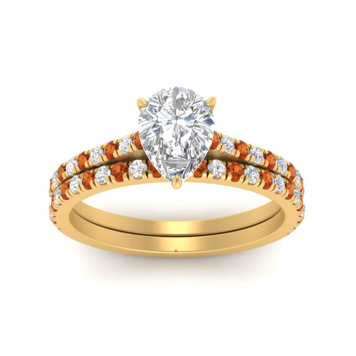 french-pave-pear-petite-orange-sapphire-wedding-ring-set-in-FD9918PEGSAORANGLE3-NL-YG-B1