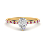 Load image into Gallery viewer, french-pave-pear-petite-pink-sapphire-engagement-ring-in-FD9918PERGSADRPIANGLE3-NL-YG
