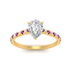 Load image into Gallery viewer, french-pave-pear-petite-pink-sapphire-engagement-ring-in-FD9918PERGSADRPIANGLE3-NL-YG