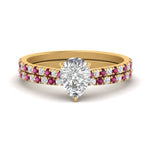Load image into Gallery viewer, french-pave-pear-petite-pink-sapphire-wedding-ring-set-in-FD9918PEGSADRPIANGLE3-NL-YG-B1
