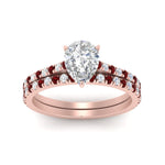 Load image into Gallery viewer, french-pave-pear-petite-ruby-wedding-ring-set-in-FD9918PEGRUDRANGLE3-NL-RG-B1
