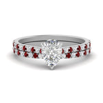 Load image into Gallery viewer, french-pave-pear-petite-ruby-wedding-ring-set-in-FD9918PEGRUDRANGLE3-NL-WG-B1
