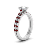 Load image into Gallery viewer, french-pave-pear-petite-ruby-wedding-ring-set-in-FD9918PEGRUDRANGLE3-NL-WG-B1
