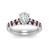 Load image into Gallery viewer, french-pave-pear-petite-ruby-wedding-ring-set-in-FD9918PEGRUDRANGLE3-NL-WG-B1