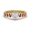 Load image into Gallery viewer, french-pave-pear-petite-ruby-wedding-ring-set-in-FD9918PEGRUDRANGLE3-NL-YG-B1