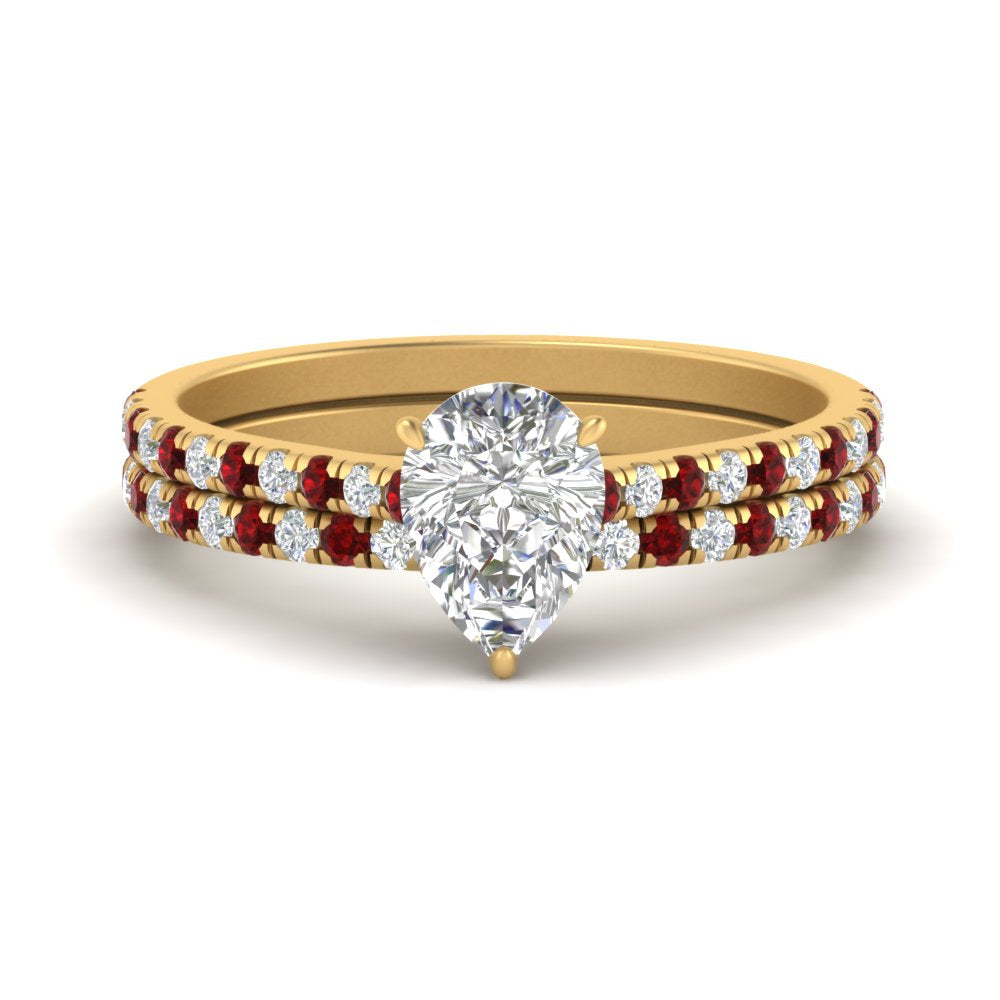 french-pave-pear-petite-ruby-wedding-ring-set-in-FD9918PEGRUDRANGLE3-NL-YG-B1