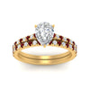 Load image into Gallery viewer, french-pave-pear-petite-ruby-wedding-ring-set-in-FD9918PEGRUDRANGLE3-NL-YG-B1