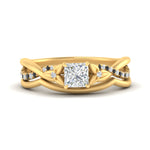 Load image into Gallery viewer, french-pave-princess-cut-contour-black-diamond-wedding-band-in-yellow-gold-FD9986B1PRGBLACK-NL-YG
