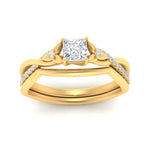 Load image into Gallery viewer, french-pave-princess-cut-contour-diamond-wedding-band-in-yellow-gold-FD9986B1PR-NL-YG
