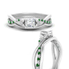 Load image into Gallery viewer, french-pave-princess-cut-contour-emerald-wedding-band-in-white-gold-FD9986B1PRGEMGR-NL-WG