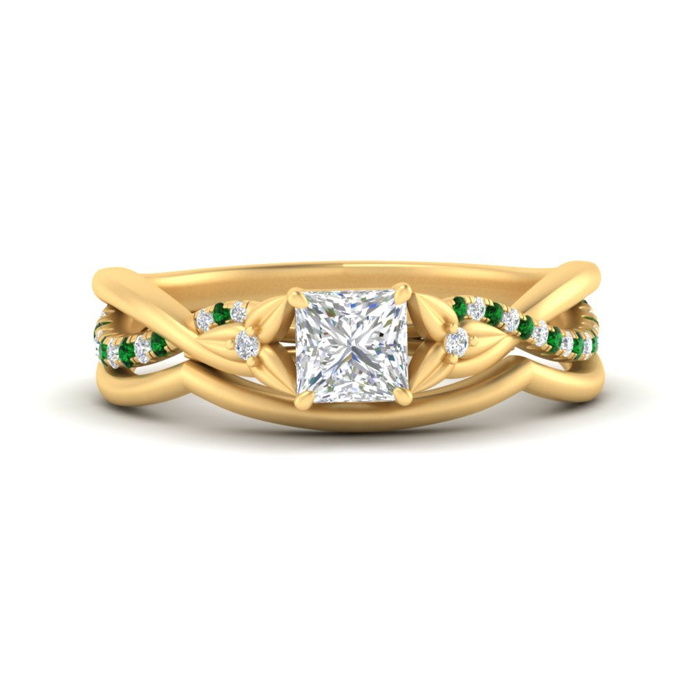 french-pave-princess-cut-contour-emerald-wedding-band-in-yellow-gold-FD9986B1PRGEMGR-NL-YG