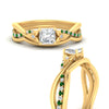Load image into Gallery viewer, french-pave-princess-cut-contour-emerald-wedding-band-in-yellow-gold-FD9986B1PRGEMGR-NL-YG
