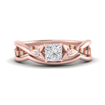 Load image into Gallery viewer, french-pave-princess-cut-contour-orange-sapphire-wedding-band-in-rose-gold-FD9986B1PRGSAOR-NL-RG
