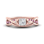 Load image into Gallery viewer, french-pave-princess-cut-contour-pink-sapphire-wedding-band-in-rose-gold-FD9986B1PRGSADRPI-NL-RG