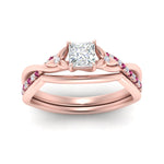 Load image into Gallery viewer, french-pave-princess-cut-contour-pink-sapphire-wedding-band-in-rose-gold-FD9986B1PRGSADRPI-NL-RG
