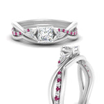 Load image into Gallery viewer, french-pave-princess-cut-contour-pink-sapphire-wedding-band-in-white-gold-FD9986B1PRGSADRPI-NL-WG