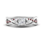 Load image into Gallery viewer, french-pave-princess-cut-contour-ruby-wedding-band-in-white-gold-FD9986B1PRGRUDR-NL-WG