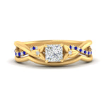 Load image into Gallery viewer, french-pave-princess-cut-contour-sapphire-wedding-band-in-yellow-gold-FD9986B1PRGSABL-NL-YG