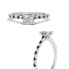 Load image into Gallery viewer, french-pave-princess-cut-petite-black-diamond-engagement-ring-in-FD9918PRRGBLACKANGLE3-NL-WG