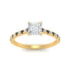 Load image into Gallery viewer, french-pave-princess-cut-petite-black-diamond-engagement-ring-in-FD9918PRRGBLACKANGLE3-NL-YG