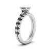 Load image into Gallery viewer, french-pave-princess-cut-petite-black-diamond-wedding-ring-set-in-FD9918PRGBLACKANGLE3-NL-WG-B1