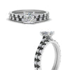 Load image into Gallery viewer, french-pave-princess-cut-petite-black-diamond-wedding-ring-set-in-FD9918PRGBLACKANGLE3-NL-WG-B1