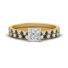 Load image into Gallery viewer, french-pave-princess-cut-petite-black-diamond-wedding-ring-set-in-FD9918PRGBLACKANGLE3-NL-YG-B1