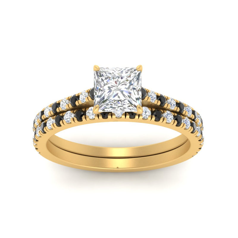 french-pave-princess-cut-petite-black-diamond-wedding-ring-set-in-FD9918PRGBLACKANGLE3-NL-YG-B1